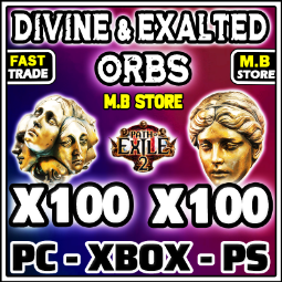 100 Divine Orb +100 Exalted Orb [ Orb ]  Early Access Standard divine orb ] Fast delivery 0