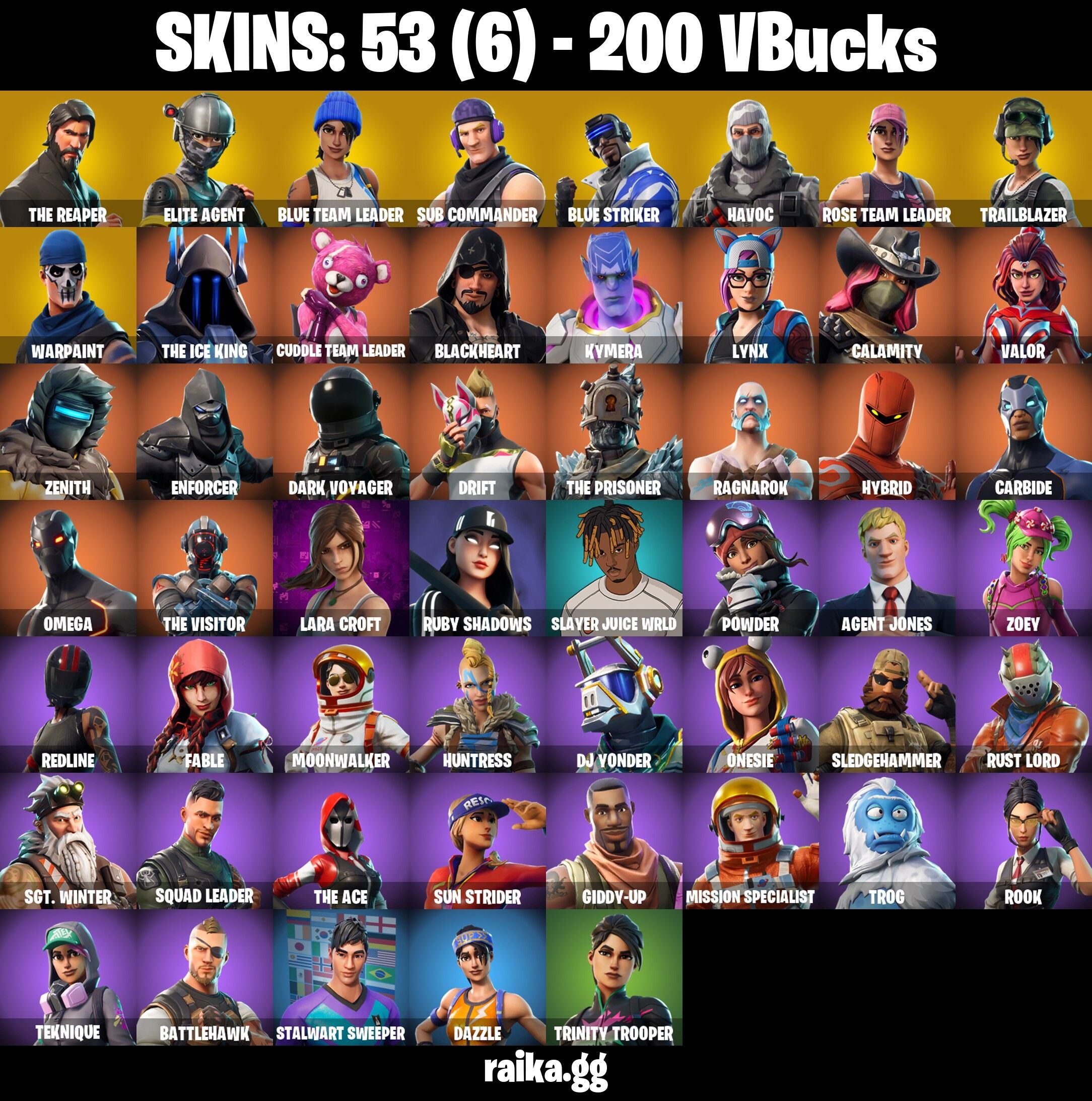 Fortnite Account ( PLAYSTATION / XBOX / NINTENDO ) (OG STW, Lara Croft, Blue Striker, Take the L) (53 Skins)