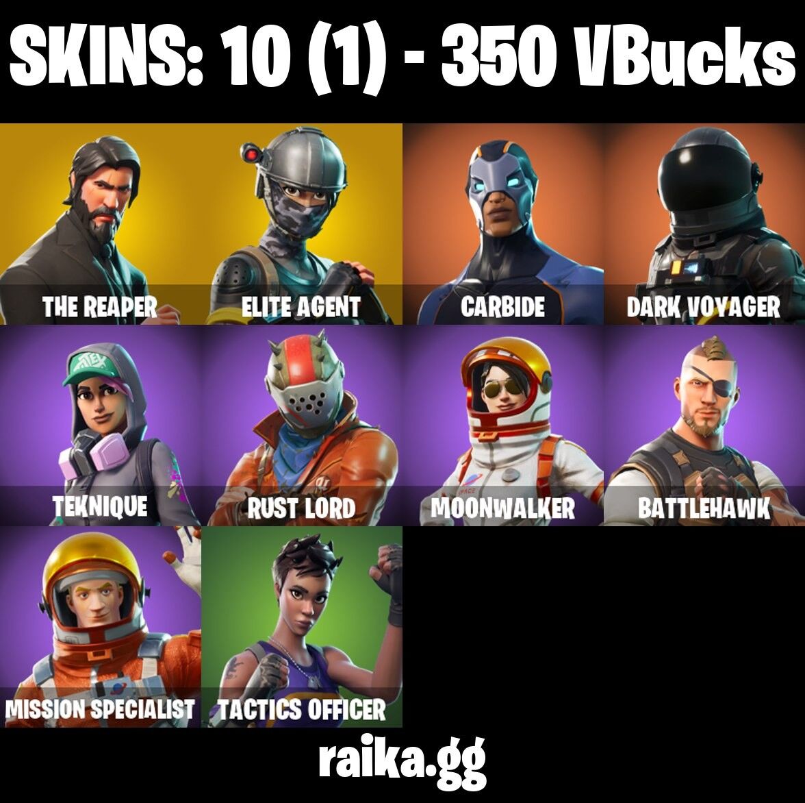 Fortnite Account ( PLAYSTATION / XBOX / NINTENDO ) (The Reaper, Carbide, Take the L) (10 Skins)