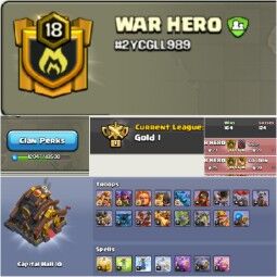 Clan name:- WAR HERO  __ Clan LvL- 18+ __ Gold 1 __ Capital hall- 10 __ Win- 164 _loss- 124 __ Rear Clan __ Fast delivery__ Fully troops max 0