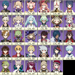 💚[Asia] AR 55 💚 13x Five Stars 💚 41 Chars 💚 Albedo & Raiden  & Venti & Zhongli & Klee & Arataki Itto 1