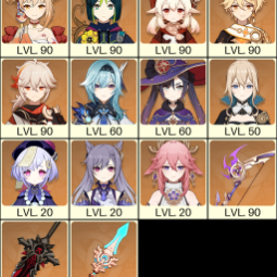 💚[EU] AR 55 💚 14x Five Stars 💚 38 Chars 💚 Klee & Yoimiya &  Kazuha & Eula & Yae Miko 0