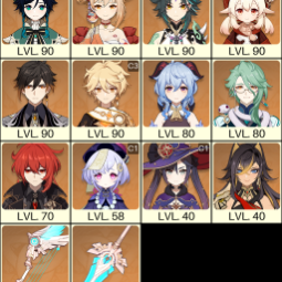 💚[NA] AR 56 💚 16x Five Stars 💚 47 Chars 💚 Venti & Klee & Zhongli & Yoimiya & Xiao & Baizhu & Ganyu 0