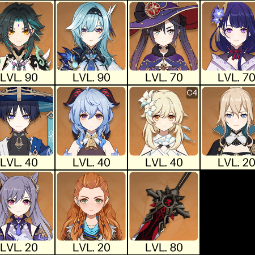 💚[NA] AR 55 💚 11x Five Stars 💚 39 Chars 💚 Eula & Xiao & Raiden  & Ganyu & Wanderer 0