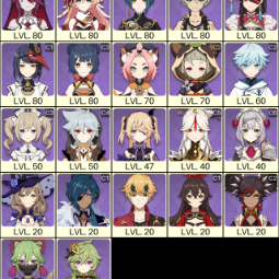 💚[NA] AR 56 💚 13x Five Stars 💚 32 Chars 💚  Kazuha & Albedo & Tartaglia & Eula & Zhongli 1