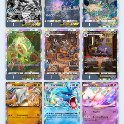 T251🔥3*EX Palkia🔥3*EX Dialga🔥EX: Mew+Gyarados~Legendary: Mesprit+Giratina🔥 1*EX: Garchomp+Rhyperior🔥Ability cards: 6🔥tradeable 0