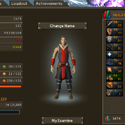 1674 Total Level | 113 Combat level | 49M Total XP | 180 Quest Points 0