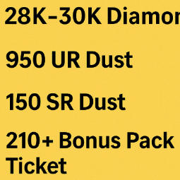 🌟[Konami] 💎 28K-30K Diamonds | 🔸950 UR Dust | 🔹150 SR Dust |📘210+ Bonus Pack Ticket |🎁Slifer the Sky Dragon Bundle|UR CP 10-15| | Instant delivery ⚡|#950 0