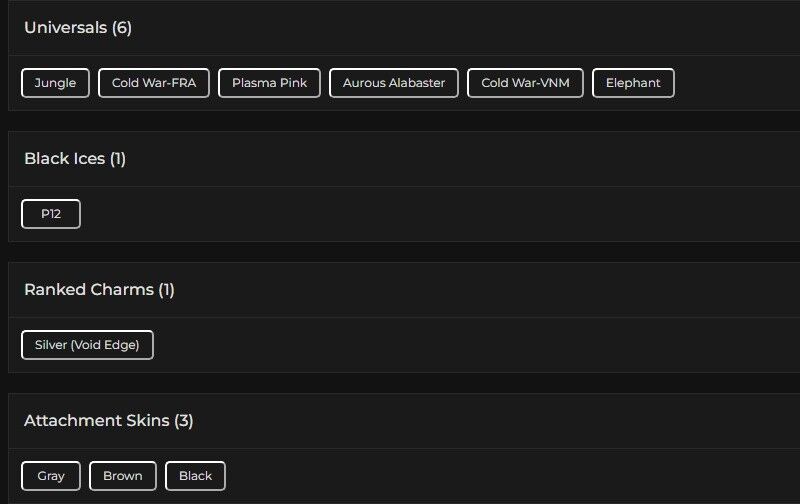 Level 111 | Silver | 1 Black Ice | 6 Universal | 1 Elite | #1235