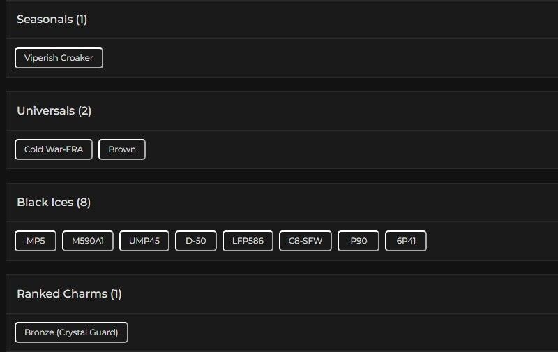 Level 148 | Ranked Ready | 8 Black Ice | 2 Universal | #8490