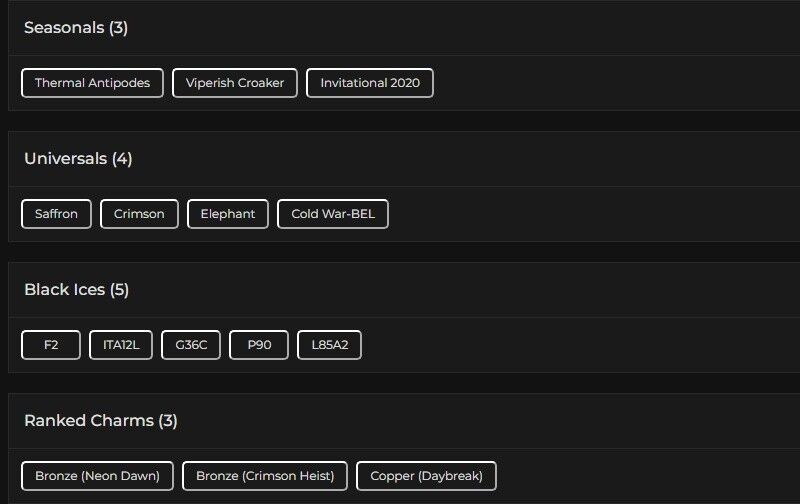 Level 144 | Ranked Ready | 5 Black Ice | 4 Universal | 1 Elite | #4379