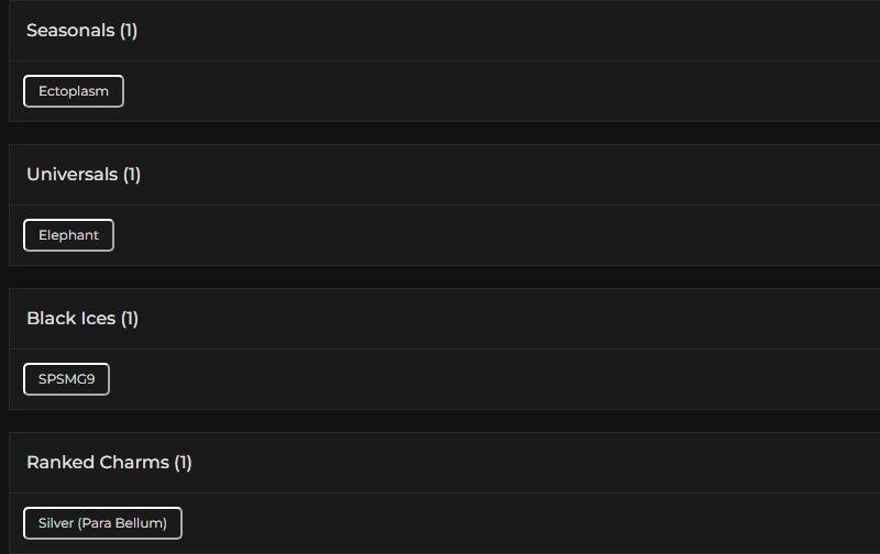 Level 100 | Silver | 1 Black Ice | 1 Universal | 1 Elite | #7349 Level 100 | Silver | 1 Black Ice | 1 Universal | 1 Elite | #7349