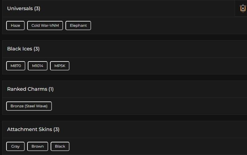 Level 73 | Ranked Ready | 3 Black Ice | 3 Universal | 1 Elite | #3943