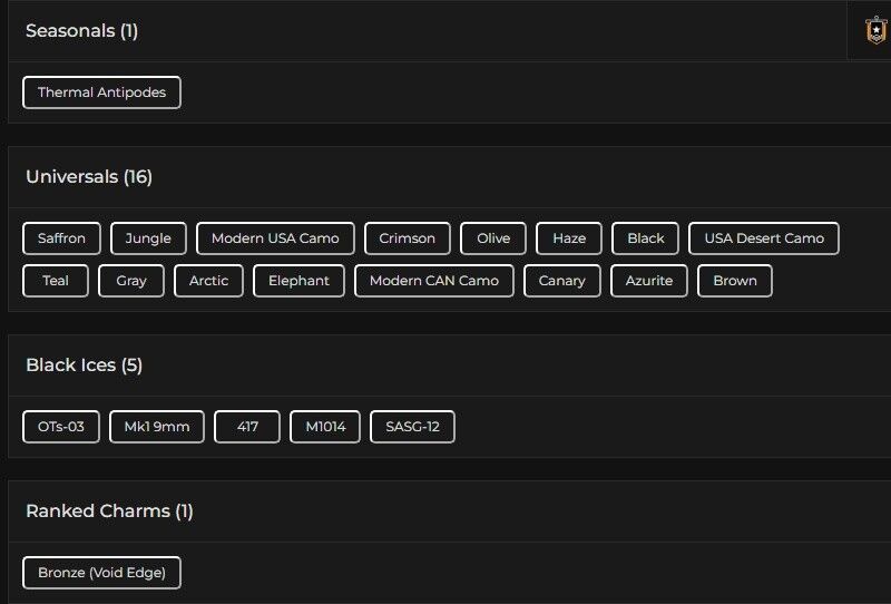 Level 180 | Ranked Ready | 5 Black Ice | 16 Universal | #1091 Level 180 | Ranked Ready | 5 Black Ice | 16 Universal | #1091