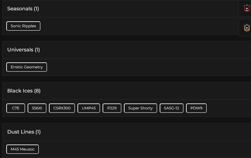 Level 92 | Ranked Ready | 8 Black Ice | 1 Universal | #4229