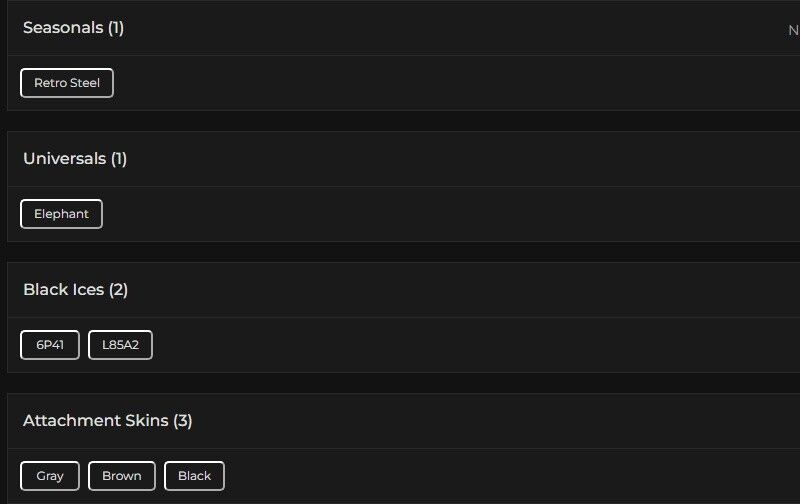 Level 87 | Ranked Ready | 2 Black Ice | 1 Universal | 1 Elite | #1120