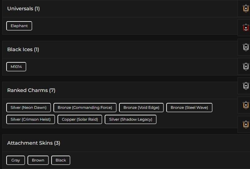 Level 97 | 3x Silver | 1 Black Ice | 1 Universal | #7620