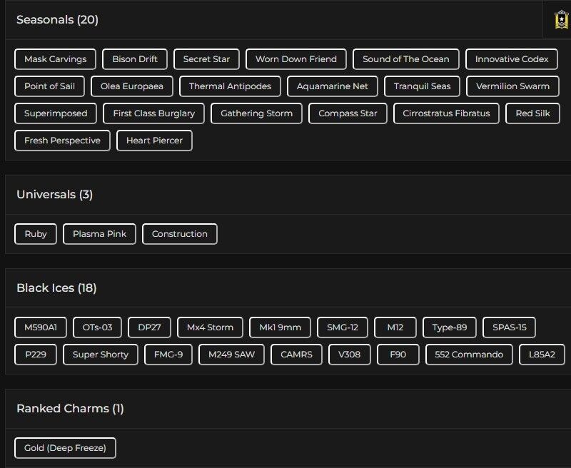 Level 103 | Gold | 18 Black Ice | 3 Universal | 31 Elite | 3 Pro League | #3136