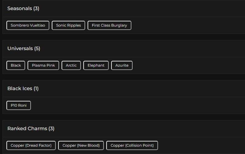 Level 106 | Ranked Ready | 1 Black Ice | 5 Universal | #5689