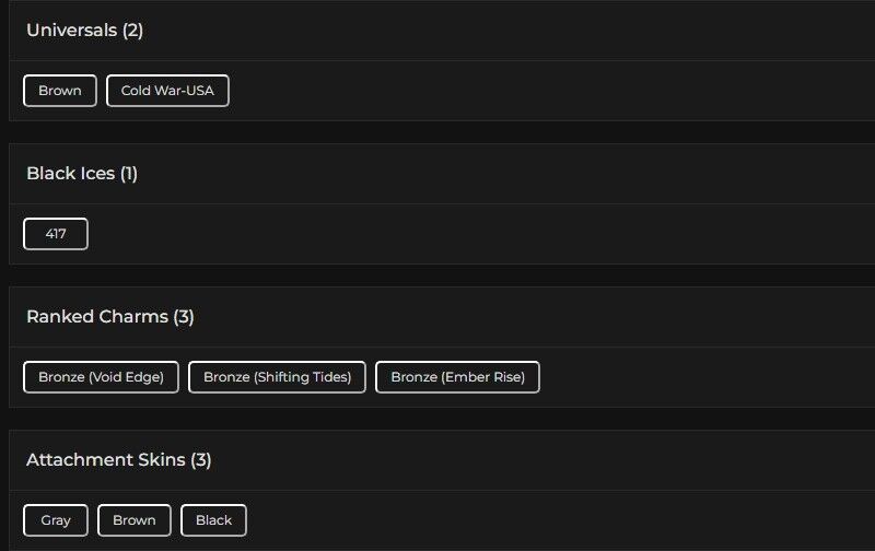 Level 97 | Ranked Ready | 1 Black Ice | 2 Universal | #9276