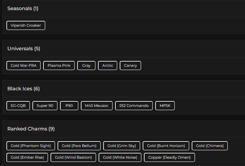 Level 223 | 8x Gold | 6 Black Ice | 5 Universal | 2 Elite | #2526 Level 223 | 8x Gold | 6 Black Ice | 5 Universal | 2 Elite | #2526