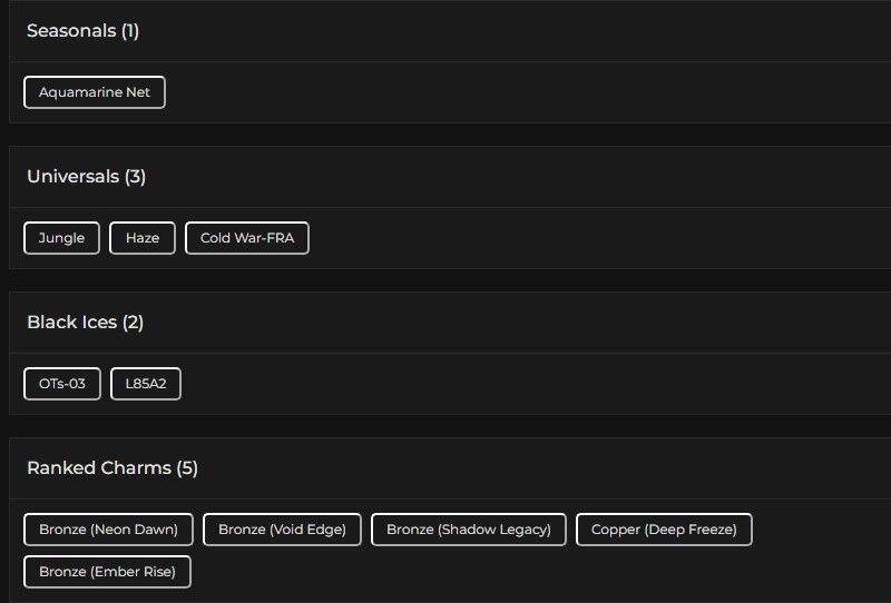 Level 137 | Ranked Ready | 2 Black Ice | 3 Universal | #1268 Level 137 | Ranked Ready | 2 Black Ice | 3 Universal | #1268