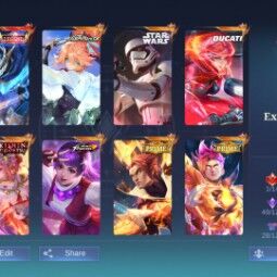 N36|SKIN 351|EXALTED COLLECTOR IV|EMBLEM MAX|GUSION LEGEND|FANNY ANSPIRANT|2 PRIME (CLAUDE,YHUZONG)|BENEDETTA DUCATI|KIMMY STARWARS|ANGELA KINSHIN DENSETSU|ROGE 0
