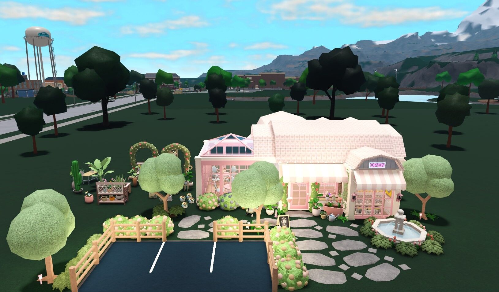 The Pink Bakery, a Welcome to Bloxburg businesses build