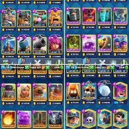 ( Rare & Old Emotes)🔥 KT15 ⸱ Level 58 🏆 | 8000 Trophies 🏅 |  7 Evos ⚡ 98 Max Cards 🎴 9 Elite 💎 8 King Tower Skins 💎 | 68 Emotes ⚔️ 🏰  Android/iOS 📱 1