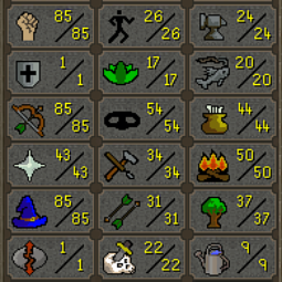 Pure / Ready to PK / 70 cmb / 50 Att, 85 Str, 85 Rng, 1 Def, 85 Mag, 43 Payer / Mith Gloves / Desert Treasure /  Ava’s / Fire Cape / RTPP 0