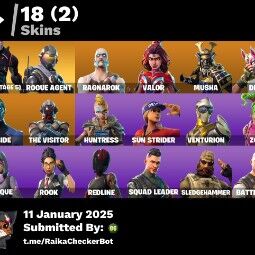 [PC] 17 skins | Reaper | Drift | Dire | Take The Elf | Verve | Hot Marat | Calamity | Wild Card | A.I.M. | Polar Peely | Giddy-up | Sun Strider | 50 VB 0