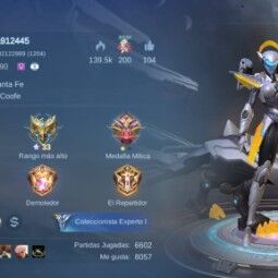 LVL90 -ZODIACO Lunox  - Argentina | Thamuz KAI | LUCKY BOX Irithel | main Rol ADC Laner | 128 Héroes/255 skins/Todo maxed Emblemas [android & ios] 1