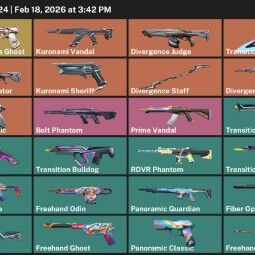 Brazil ~ 23 825 VP inv value > 24 Skins > Kuronami Vandal > Evori Dreamwings Ghost > Kuronami Sheriff > Prime Vandal > Transition Knife > Divergence Vandal