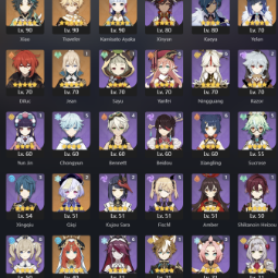 ⚡[UE] ⚡ AR 57 ⚡ 14x Cinco Estrelas ⚡ 42 Caracteres ⚡ zhongli | raiden Shogun | yelan | nilou | tartaglia ⚡ 0