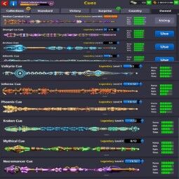 Acc Lvl-263 🎭 3.8 B Coins 🎐 20/20 Leagndry 👑 8x Pool Pass Cues 🎭 Total Owned 140 Cues 🎐 Collection Power Lvl-60⭕ISO,Android,PC, Best Deal🤝 1