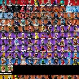 134 Skins✅Black Knight✅BIacks Shield✅Royale Knigh✅Blackheart✅Lil Black✅Blue Knights 0