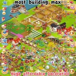 Affordable🌳⚡️101 LvL Hay Day⚡️🌳3900 Barn storage⚡️🌳2350 silo storage⚡️🌳95% Land opened Upperside⚡️🌳most buildings opened⚡️🌳Many trees planted⚡️🌳Townhall 3