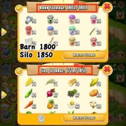🌳Lvl 86 Hayday account🌳1800 barn storage🌳 1850 silo storage🌳95% land Unlocked upperside🌳Fully loaded foods barn🌳Maximum machine max🌳None decorated🌳 2