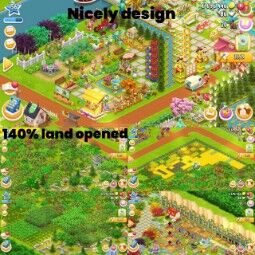 🍯🦋lvl 156 Hayday🦋🍯Big 4950 Celeiro com 4200 silo de armazenamento🦋🍯Terreno completo 140% aberto 🦋🍯top Decorações de entalhe com design🦋🍯de base super elegante Townhall 12 com 2 1