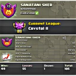 13 nível clan ⚡ LIGA DE CRISTAL 2 🔥 0