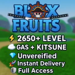 ๐จ๐ฆ Blox Fruits | โก๏ธ 2650+ LEVEL | GAS + KITSUNE | ๐ Unverified | ๐ Instant Delivery | ๐ก๏ธ Full Access