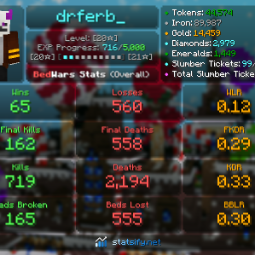 @drferb_ user / MVP+ Hypixel Stats / 20 LV