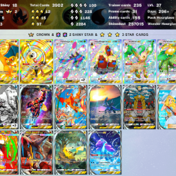 ๐ด 4675 ENG Cards โณ 2218 Hourglass ๐ 2 Crown (Charizard ex, Klefki) โจ 29 Shiny โญ 15 AR+ ๐ช 47 Gold