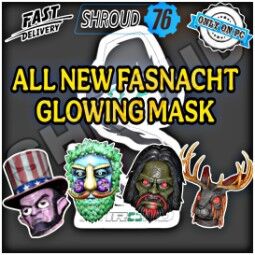 ALL X4 NEW FASNACHT GLOWING MASKS ( Jackalope - Bigfoot - Veggie - Abe ) 0