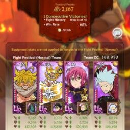 [Rank 77] Rank Gold | 75 GEMS +Purgatory Meliodas, Ultimate Escanor, Transcendent Ban, Rising Shield Heros collab, etc | All Accounts Unlinked | 2