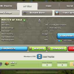 🦋11 level clan🦋Name: MASTER OF RAGE🦋Gold League 2🦋Clan Capital 5🦋War log Good🦋Instant delivery 🦋 1