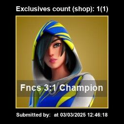 [PC/PS4-5/XBOX] ** FNCS 3:1 CHAMPION ** | 66 Skins | Thanos | Venom | Ant-Man | Hulk | Boba Fett | Robo Cop | The Order | Iron Man Zero | BestMain | Full Access 1