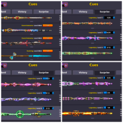 😈Diamond 🔥 79 CCP 🔥 1 Billion Coin 💎5x Cue Max 💠20 Legendary Cues 🌐470+ level 💵Cash : 1000 🔥 1 Billion Coins 0