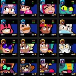 🖤 72 Brawlers 🖤 29.493 Trophies 🖤 25 Skins 🖤 9 Legends 🖤 21 Mythics 🖤 23 Epics 🖤 2885 Gold 🖤 167 Gems 🖤 5971 Blings 🖤 2
