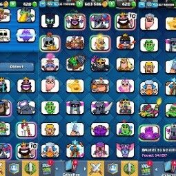 👑 キングタワー 15 👑 7170 トロフィー 👑 55 LV 👑 110 カード 👑 54 エモート 👑 420 虹のダイヤ 👑 603 k ゴールド 👑 2